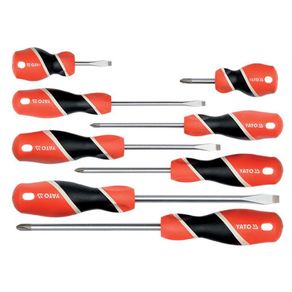 8pc Phillips & Slotted Screwdriver Set In Case